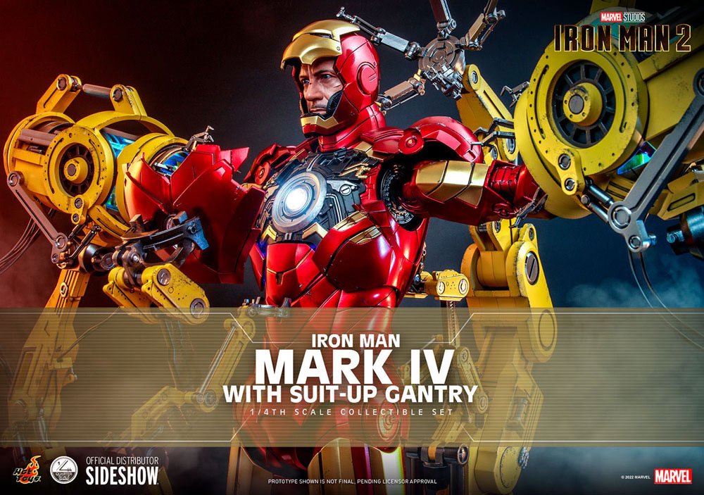 Iron Man 2 Figura 1/4 Iron Man Mark IV with Suit-Up Gantry 49 cm