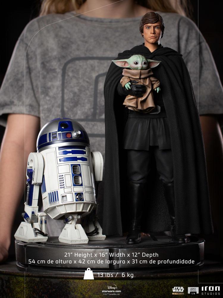 Star Wars The Mandalorian Estatua Legacy Replica 1/4 Luke Skywalker, R2-D2 & Grogu 54 cm