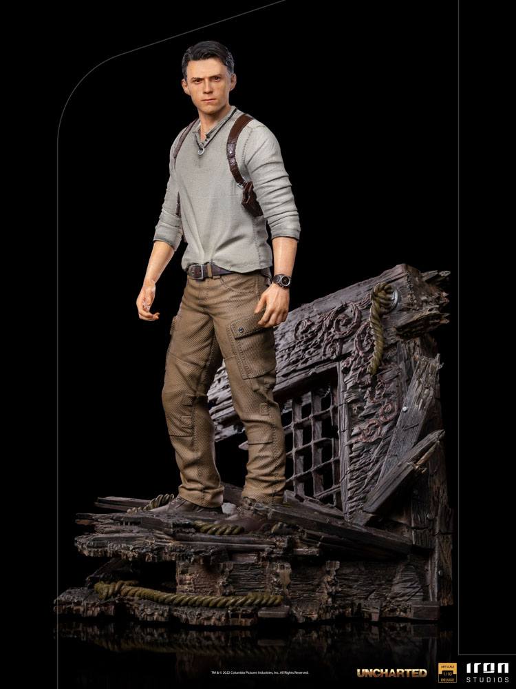 Uncharted Movie Estatua Deluxe Art Scale 1/10 Nathan Drake 22 cm